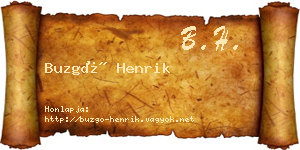 Buzgó Henrik névjegykártya